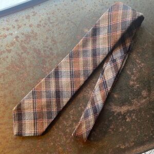 Sears VTG Men's Checkered Tie from the Fashion Collection- Brown and Tan